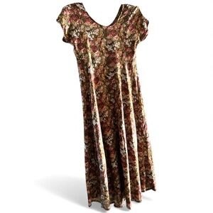 All that Jazz Floral Maxi Dress - Pink and Brown